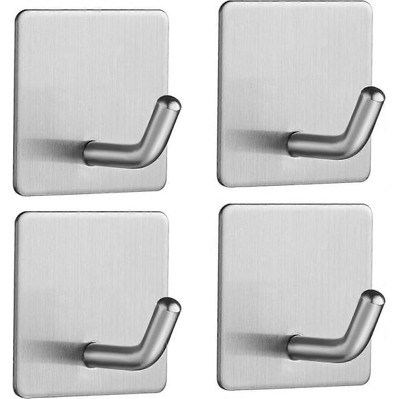 SZTXJ Haken Selbstklebend (4 Stck) Ohne Bohren 3M Edelstahl Wandhaken, Selbstklebend Klebehaken Bad und Handtuchhalter Kche Wasserdicht fr Kche Badezi