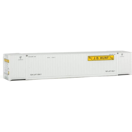 Scale Model of J.B. Hunt (White, Yellow, Black) 53' Singamas Corrugated Side Container,949-8522