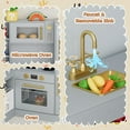 thumbnail image 6 of TLSUNNY Corner Play Kitchen for Kids, Wooden Playset with Realistic Lights, Sounds, Sink, Stove & Storage, Gift for Toddlers, Gray, 6 of 12