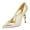 Gold, variant on FSJ Women Gorgeous Pointy Close Toe Slip On Pumps Sculpted High Heel Ladies Special Formal Wedding Office Dressy Shoes Size 16 Gold