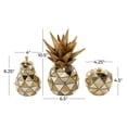 thumbnail image 4 of 10", 6", 4"H Gold Polystone Decorative Fruit Sculpture with Mirror Accents, by DecMode (3 Count), 4 of 10