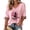 Light pink, variant on Women In October We Wear Pink Graphic V Neck T-Shirt Casual Breast Cancer Awareness Shirt 3/4 Sleeve Leopard Cuff Halloween Tees