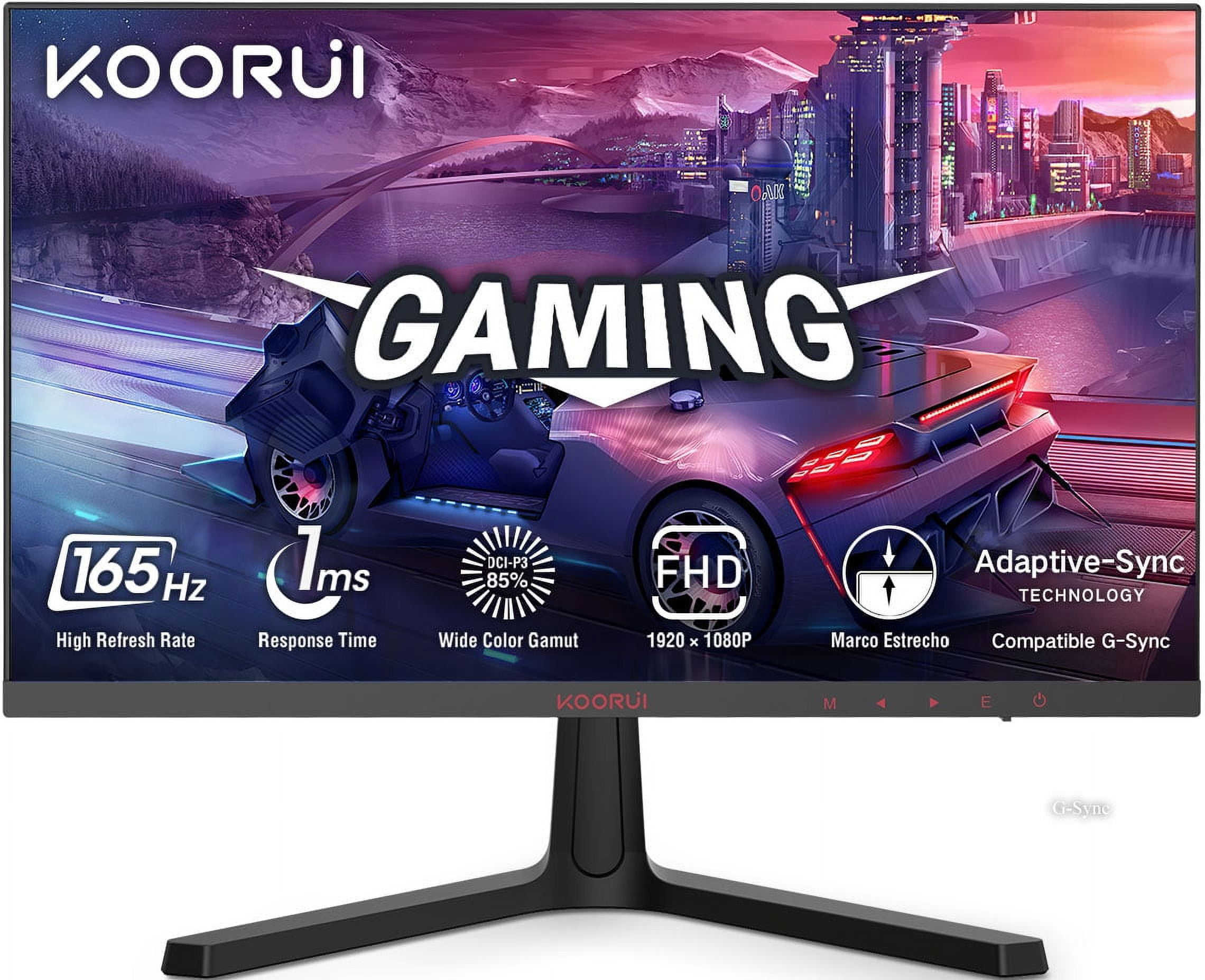 KOORUI 24.5 inch Gaming Monitor, FHD 1080P 144Hz/170Hz  Frameless Computer Monitors, VA 1ms, sRGB 99%, Adpitive Sync, VESA, Display  Port 1.2 & 2 x HDMI 1.4 : Electronics