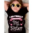 thumbnail image 1 of Girls I AM FINALLY GOING TO BE A Big Sister Heart Printed All-match Creative Round Neck T-shirt, 1 of 6