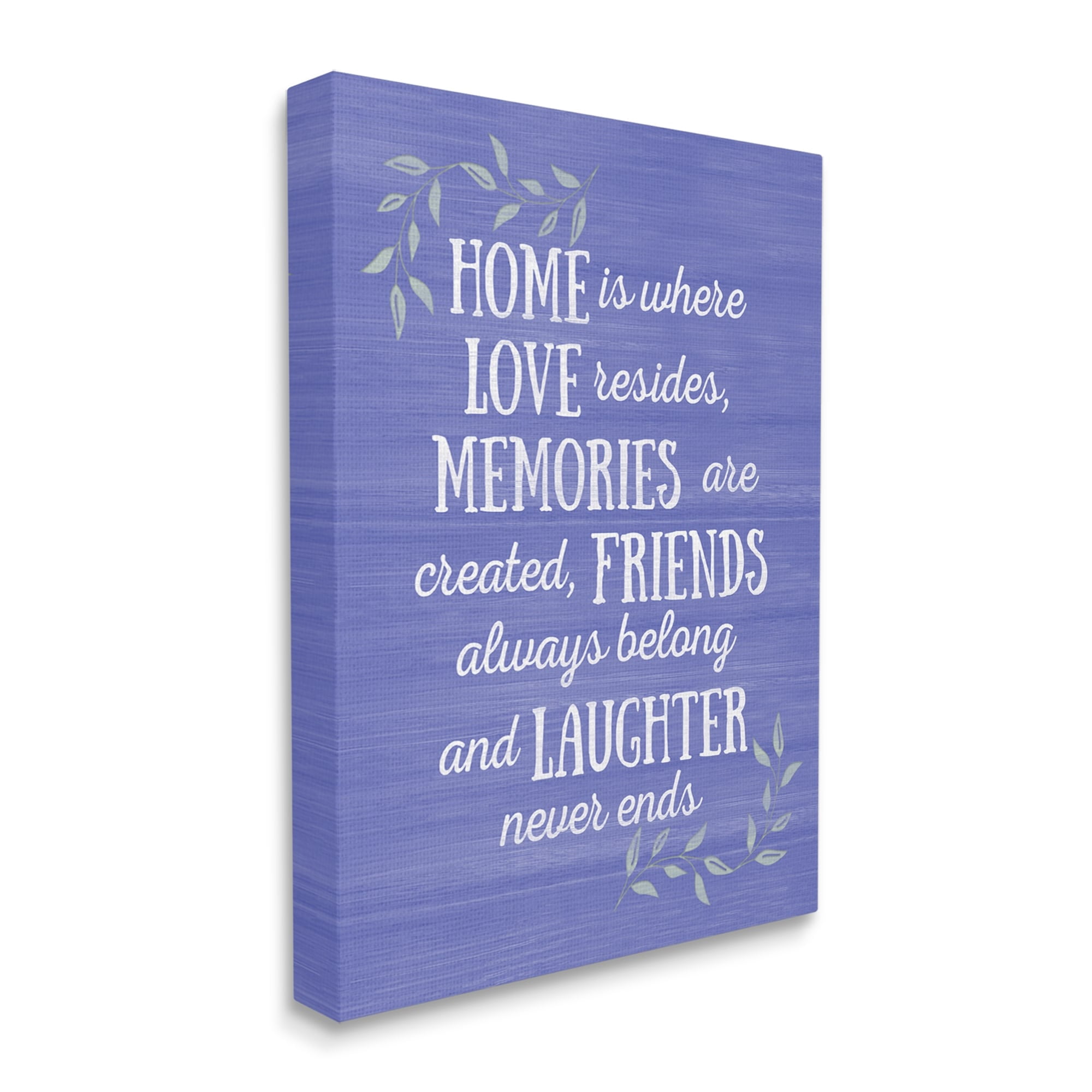Stupell Industries Home Memories Friend Laughter Quote Blue Botanicals , 36 x 48, Design by Sundance Group, LLC