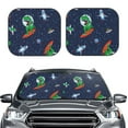 thumbnail image 2 of Kll Dinosaur Astronaut Space Surfing Windshield Sun Shade 2-Piece Foldable Car Front Window Sunshade For Most Sedans Suv Truck- Medium, 2 of 7