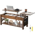 thumbnail image 3 of SKYSHALO Elevating Coffee Table, 47.5-inch Rectangular Table with Additional Storage Compartments, Lift-Up Top Design for the Living Room, in Brown, 3 of 9