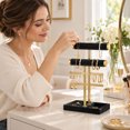 thumbnail image 5 of 3 Tier Bracelet Holder Display - Detachable T Bar Black Velvet Bracelet Holder, Jewelry Holder Organizer for Bracelet, Necklace, Earrings, Rings, 5 of 7
