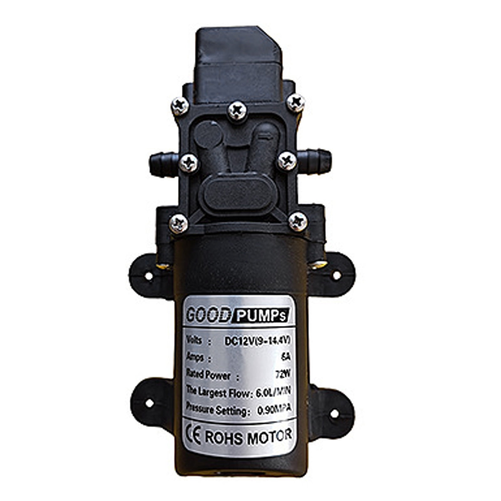 for DC 12V 130PSI 6L/Min Water High Pressure Diaphragm Self Priming Pump 72W