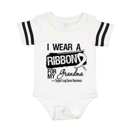 

Inktastic Grandma Lung Cancer Ribbon Gift Baby Boy or Baby Girl Bodysuit