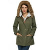 Women Winter Warm Hoodie Faux Fur Lined Down Parka Outdoor Long Jacket Coats