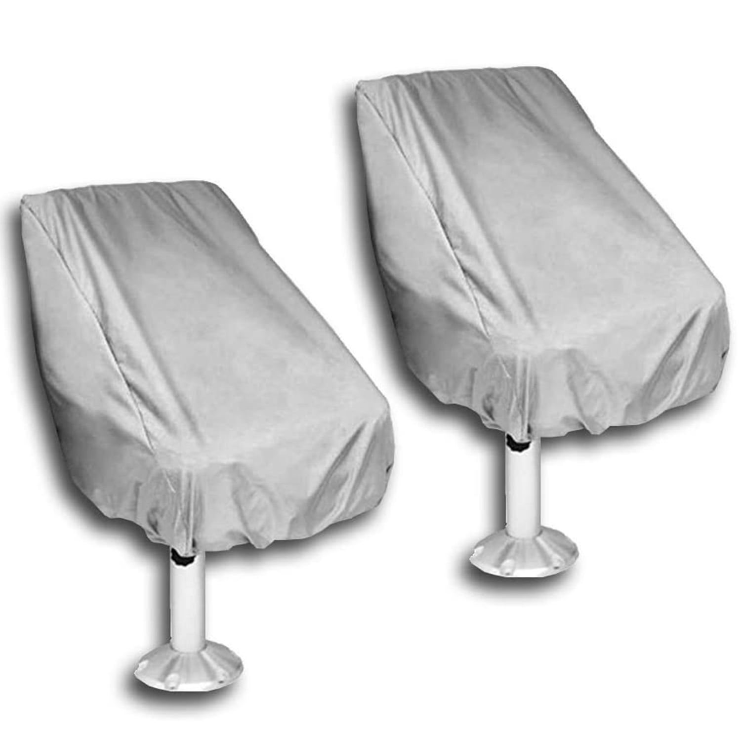 Ridecle Boat Seat Cover,Pontoon Chair Cover Classic Accessories Boat Folding Seat Cover 210D Silver Oxford Sun-Proof Rainproof Dust Cover 2017.9914.02in 