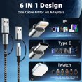 thumbnail image 3 of Cable de carga MPATIBY Travel 3 en 2 para iWatch/iPhone de 5 pies, 3 of 6