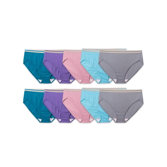 Ropa interior Fruit of the Loom Eversoft Cotton para mujer, paquete de 10