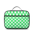 thumbnail image 2 of Green and White Checkered Pattern Insulated Lunch Bag Teens,Bento School Lunch Bag for Teens for Work,Picnic or Travel 10.6x7.7x4.3 Inches,12 Can Capacity, 2 of 6