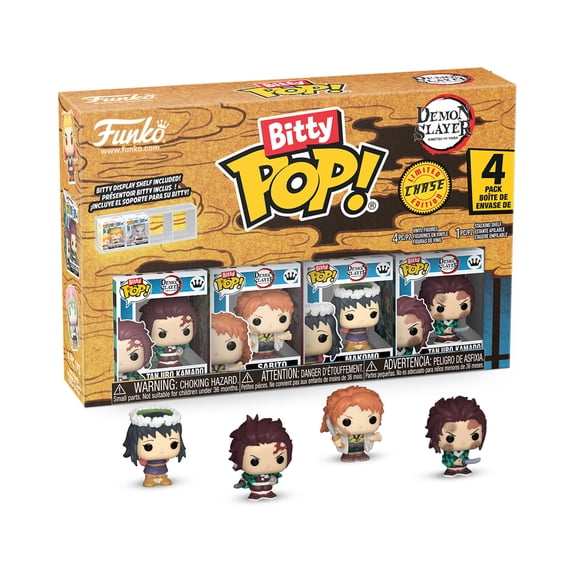 Funko Bitty POP! 4-Pack: Demon Slayer- Tanjiro Collectible Vinyl Mini-Figures