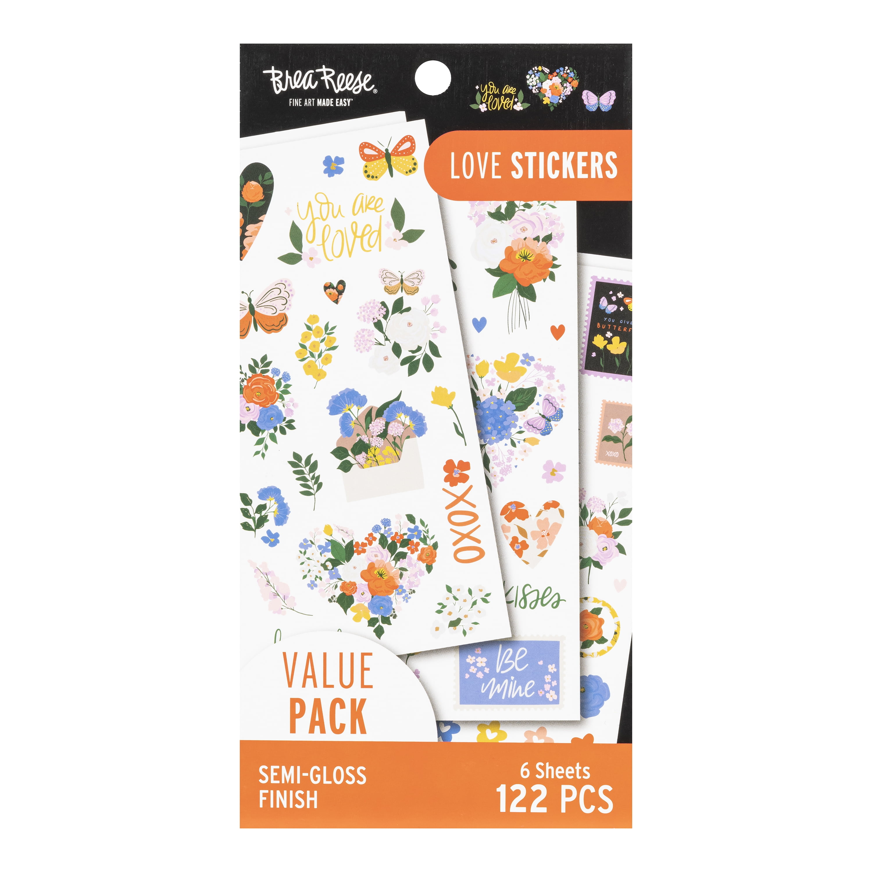 (2 pack) Brea Reese® Sticker Pack - Love & Florals