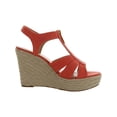 thumbnail image 2 of MICHAEL Michael Kors Womens Berkley Canvas Wedge Sandals Pink 7 Medium (B,M), 2 of 5