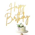 thumbnail image 1 of Adorno para tartas Haifa-Faing con forma de feliz cumpleaños, acrílico dorado, 15 cm, 1 of 7