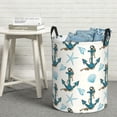 thumbnail image 6 of Susaid Anchors And Shells Print Waterproof Oxford Cloth Storage Circular Laundry Hamper BasketCapacity for Home-Small, 6 of 6