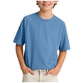 thumbnail image 2 of Atogsazn Kids Boys Summer T-shirt Children Casual Crew Neck Short Sleeve Tshirt Pullover Loose Fit Tops Tee Blue 15-16 Years Fashion, 2 of 6