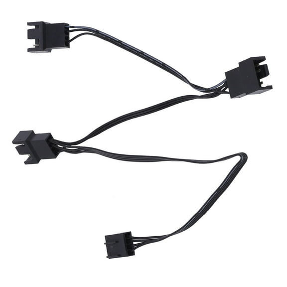 MultiFans Connectors Cable 4Pin Fan Splitter Cable For PC Case Cooling, 11.81in Length, Black Sleeve CPU Coolers