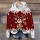 thumbnail image 2 of WILLBEST Sudadera con Capucha Oversize para Mujer, Estilo Casual, con Estampado Navideño de Ciervos con Cabeza Grande y Copos de Nieve, Cuello Redondo, Manga Larga y Diseño Ligero Chica​​, 2 of 4