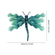 Liffy Metal Dragonfly Wall Art - 14 Decorative Green Dragonfly with Leaf-Shaped Wings, Perfect for Indoor or Outdoor Decor