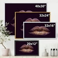 thumbnail image 4 of Designart 'Sexy Golden Metallized Woman Lips III' Modern Framed Canvas Wall Art Print, 4 of 5