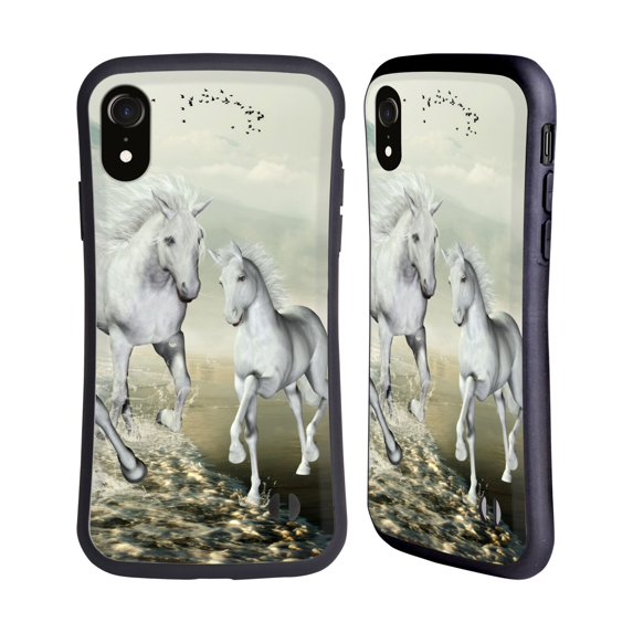 Head Case Designs Officially Licensed Simone Gatterwe Horses White On The Beach Hybrid Case Compatible with Apple iPhone XR