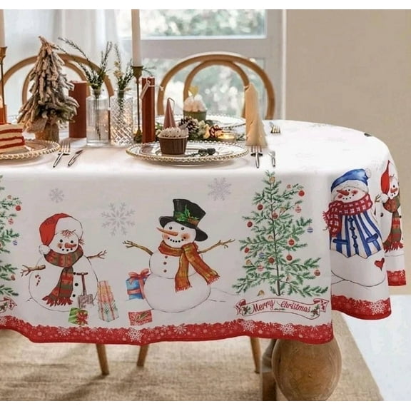 Christmas Tablecloth, Christmas Table Cloth 60 In X 84 In