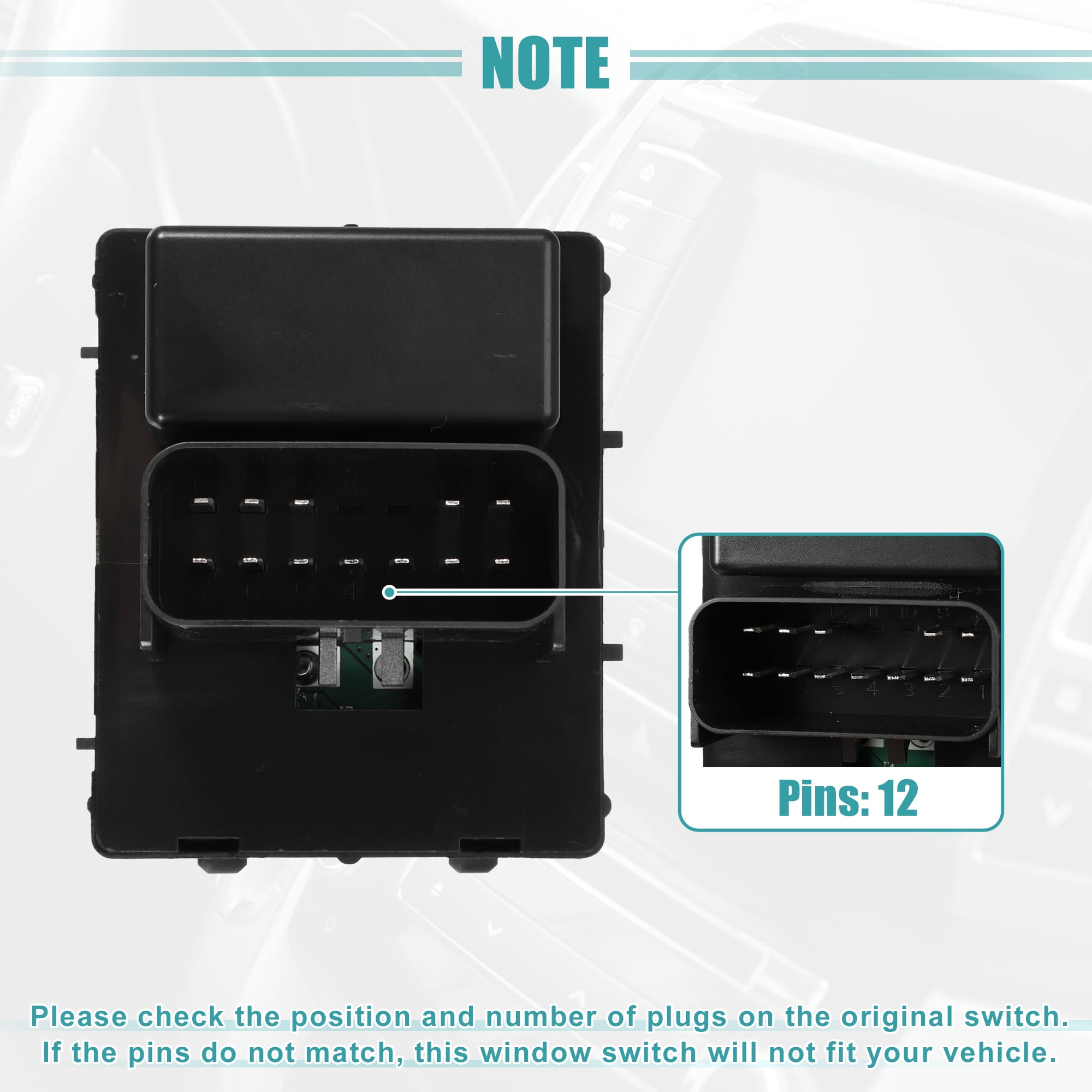 Unique Bargains Driver Side Power Window Switch for Jeep Wrangler 2 DOOR Black