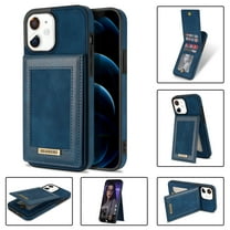 Case for Apple iPhone 12, Premium PU Leather with Credit Card Holder Wallet Cover Stand RFID Blocking Cell Accessories for iPhone 12 6.1 inch Cases for Men Women - Blue