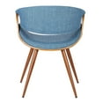 thumbnail image 5 of Armen Living Butterfly Mid-Century Modern Dining Chair in Walnut Finish and Blue Fabric, 5 of 9