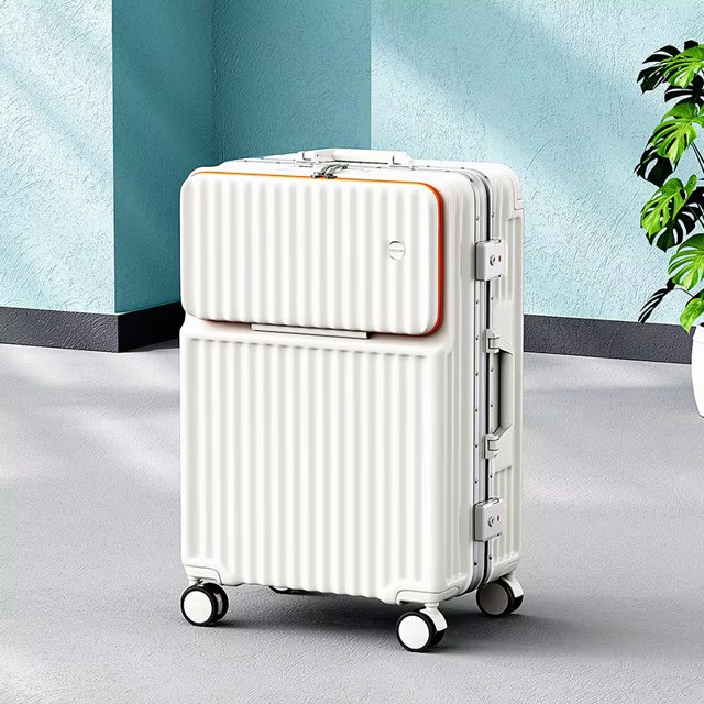 KLQDZMS equipaje de cabina ABS + PC maleta de embarque con apertura frontal cubierta de carrito para ordenador portátil 20 "22" 24 "26 maleta de viaje de mano para mujer