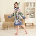 thumbnail image 4 of FORMRS Niños Bathrobe Unisex Hooded Robe Soft Plush Pajamas Sleepwear, Size 4-6T, Floral Vase, 4 of 7