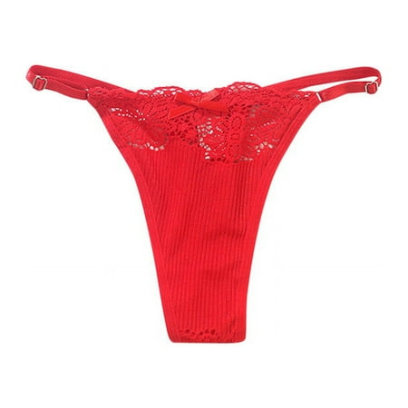 

TAIAOJING 3 Pack Women Thong Underwear Lace Embroidery T-back Underpant