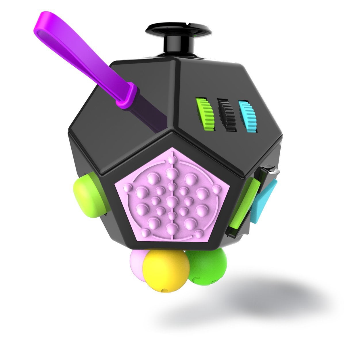 Minilopa Fidget Dodecagon 12 Side Fidget Cube Relieves Stress And Anxiety Anti Depression Cube For Children And Adults With Adhd Add Ocd Autism B2 Black Colorful B2 Black Colorful Walmart Com Walmart Com