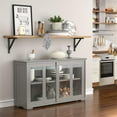 thumbnail image 3 of Giantex Stackable Buffet Cabinet, Kitchen Storage Cabinet with Sliding Tempered Glass Doors, Small Sideboard for Kitchen, Dining Room or Living Room, Grey, 3 of 8