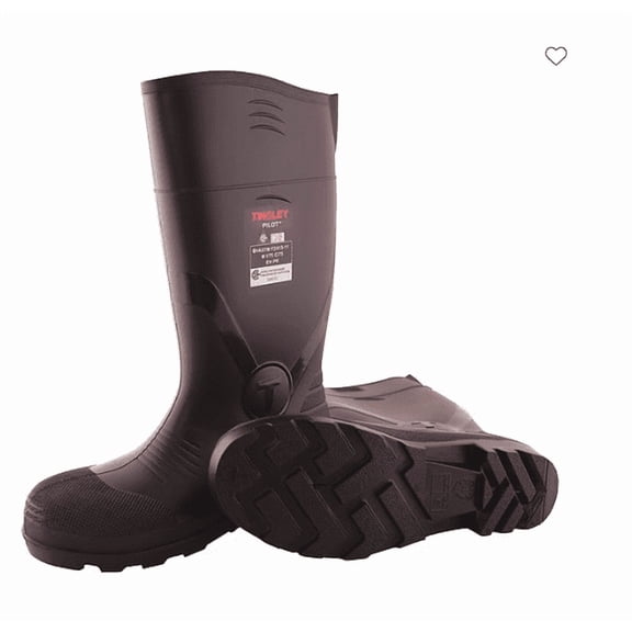 Tingley Rubber Boots Steel Toe 17in Black Pilot G2 Waterproof PVC Work Safety Knee M10 W12