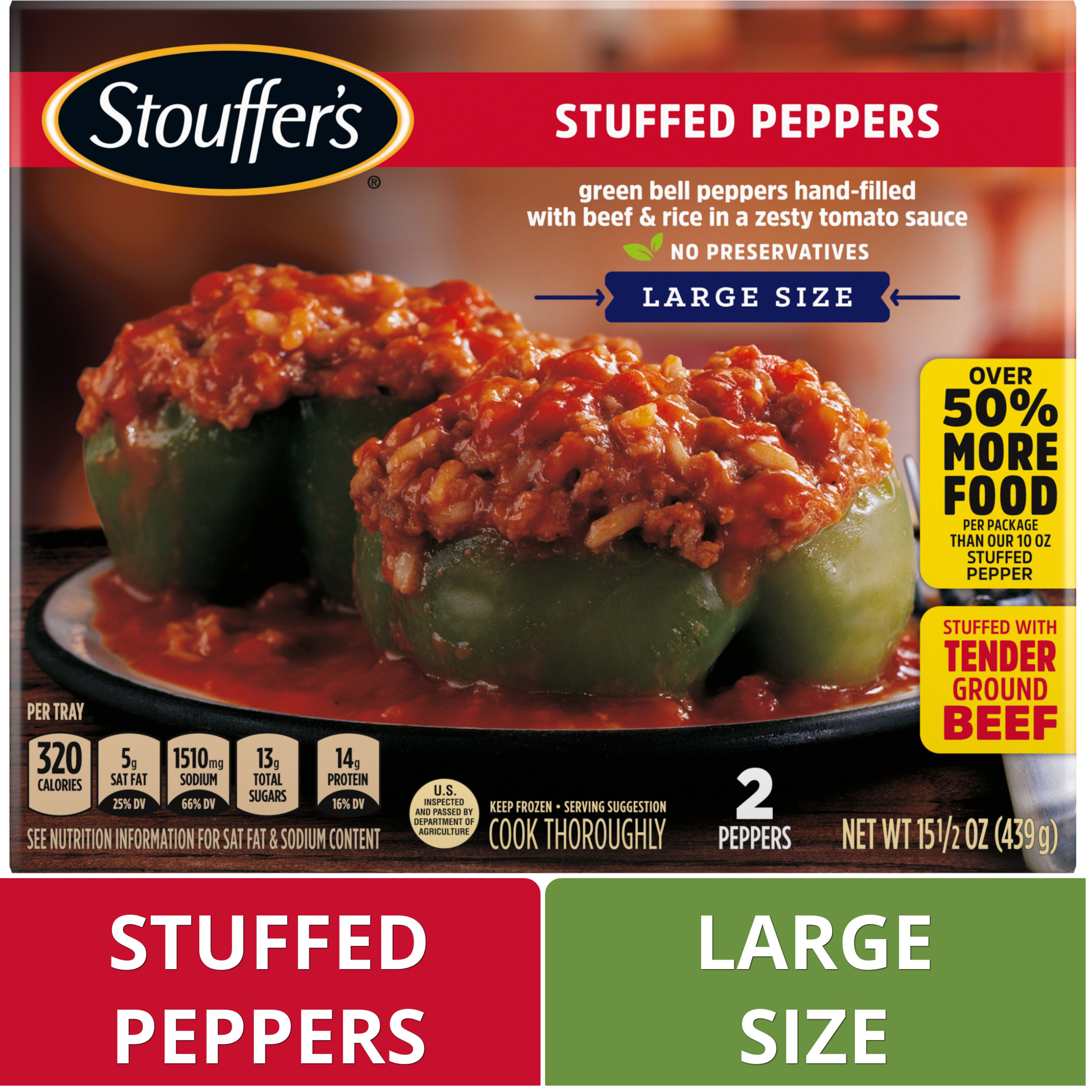 Stouffer's Stuffed Peppers Large Size Meal, 15.5 oz (Frozen)