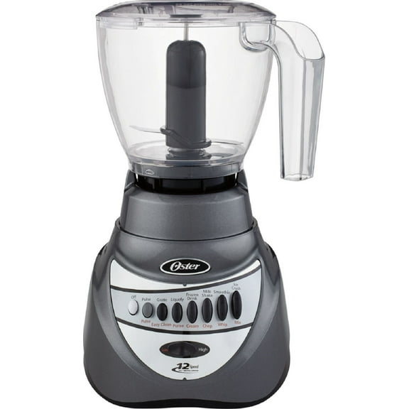 Oster 2-in-1 System 700 Watt 12 Speed 6 Cup Blender in Gray with Food Chopper