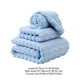 thumbnail image 3 of Set de toallas de rayas de terciopelo caramelo | Toalla de baño de poliéster suave y mullida 70x140 cm Toalla facial 35x75 cm Toalla para el pelo 25x60 cm | Absorbente resistente a arrugas | Set, 3 of 6
