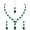 Green, variant on Parshwa Creations Indian Pink Silver Plated Rhinestone Jewelry Set Necklace with Earrings & Tikka for Women - Crystal, Alloy Jewelry Set for Prom, Wedding