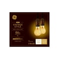 thumbnail image 3 of GE Lighting 42162 Amber Glass Light Bulb Dimmable LED Vintage Style A19 6 (60-Watt Replacement), 560-Lumen Medium Base, 2-Pack, Warm Candle, 3 of 4
