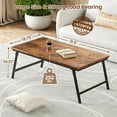 thumbnail image 3 of Flycity No Assembly Mini Folding Coffee Table, Leg Latches Portable Sturdy Floor Table Desk for Sitting on the Floor, Low Coffee Table for Living Room, Home, Office, Rustic Brown, 31.5"x15.75"x14.37", 3 of 9