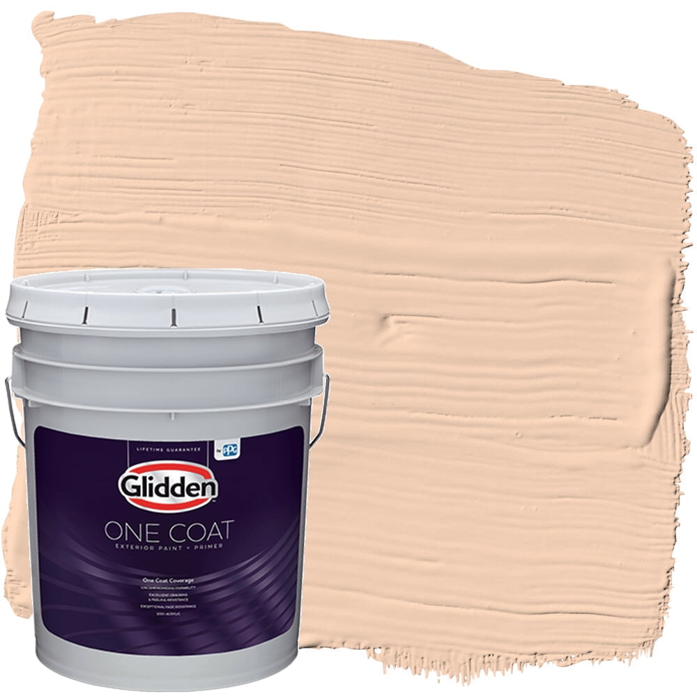 Glidden One Coat Exterior Paint and Primer, Peach Darling