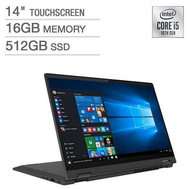 lenovo ideaflex 5 2 in 1 laptop tablet notebook 81x10009us 512gb ssd 16gb memory ram 14 touchscreen touch i5 10th gen
