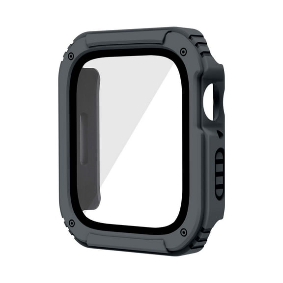 Case with Screen Protector for Apple Watch Series 6/5/4/SE 44mm, Full Body Protective Anti-Scratch Bumper Rugged Dustproof Drop Protection Bumper Case Cover for iWatch Series 6/5/4/SE 44mm, Gray