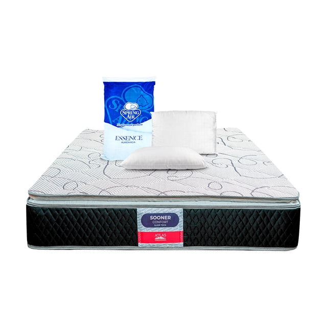 Colchón Matrimonial +Almohadas Spring Air Colchones Atlas Sooner Confort
